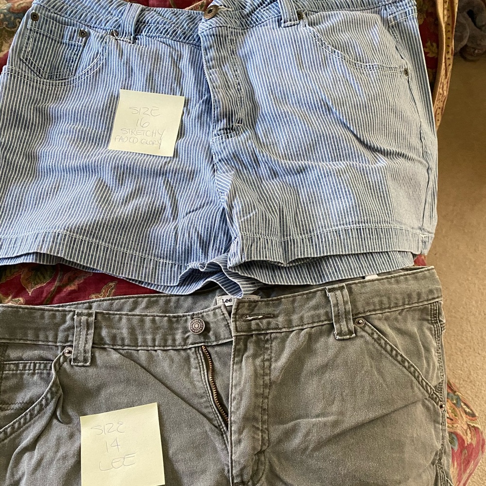 Shorts in various sizes marked on each